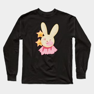 Oshi no Ko Ai Hoshino Textured Cute Bunny Star Ribbon Design Long Sleeve T-Shirt